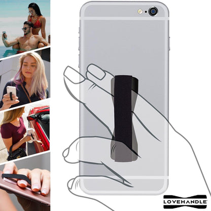 LOVEHANDLE Universal Phone Grip for Smartphones & Mini Tablets - Phone Holder for Hand - Wireless Charging Compatible - Made in The USA - Wavy American Flag with Black Base