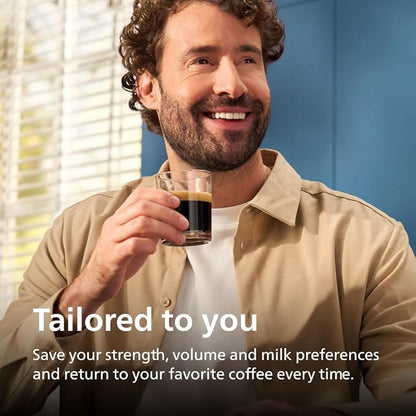 Philips 3200 Series Fully Automatic Espresso Machine, LatteGo Milk Frother, 5 Coffee Varieties, Intuitive Touch Display, 100% Ceramic Grinder, AquaClean Filter, My Coffee Choice, Black (EP3241/54)