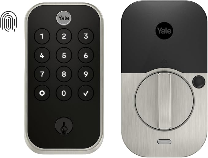 Yale Assure Lock 2 Touch Deadbolt, Satin Nickel Entry Door Lock with Touch Digital Keypad Keypad and Fingerprint Scanner with Back-Up Key, (No Wi-Fi), YRD410-F-BLE-619