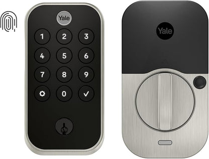 Yale Assure Lock 2 Touch Deadbolt, Satin Nickel Entry Door Lock with Touch Digital Keypad Keypad and Fingerprint Scanner with Back-Up Key, (No Wi-Fi), YRD410-F-BLE-619