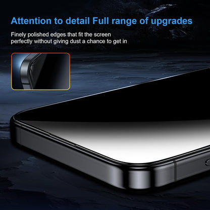 OneFish for iPhone 15/16 Privacy Screen Protector, 4-Way 360° Anti-Spy Tempered Glass, 9H Hardness, HD Clear Anti-Fingerprint 3D Curved Edges, Case-Friendly & Easy Installation [2 Pack]