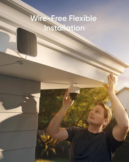 eufy Security SoloCam S340 2-Cam Kit (HomeBase S380), Solar Security Camera, Wireless Outdoor Camera, 360° Pan and Tilt Surveillance, No Blind Spots, 2.4 GHz Wi-Fi, No Monthly Fee