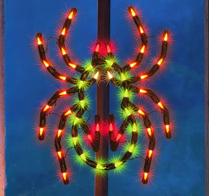 12.8" Lighted Spider Halloween Window Silhouette Decoration,Halloween Lighted Window Decoration,Hanging Light Up Holiday Ornament(Spider Light)