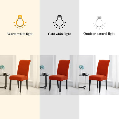 Joccun Chair Covers for Dining Room Set of 2, Dining Chair Slipcovers Stretch Dining Room Chair Covers Seat Protector, Parsons Chair Cover for Home,Hotel,Banquet(Pureed Pumpkin,2 Pack)
