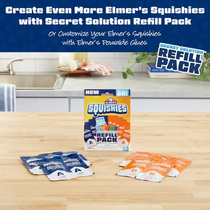 Elmer's Squishies Kids’ DIY Activity Kit, Creates 4 Mystery Characters, 24 Piece Kit, for Ages 6 and Up, Perfect for Stress Relief and Sensory Play