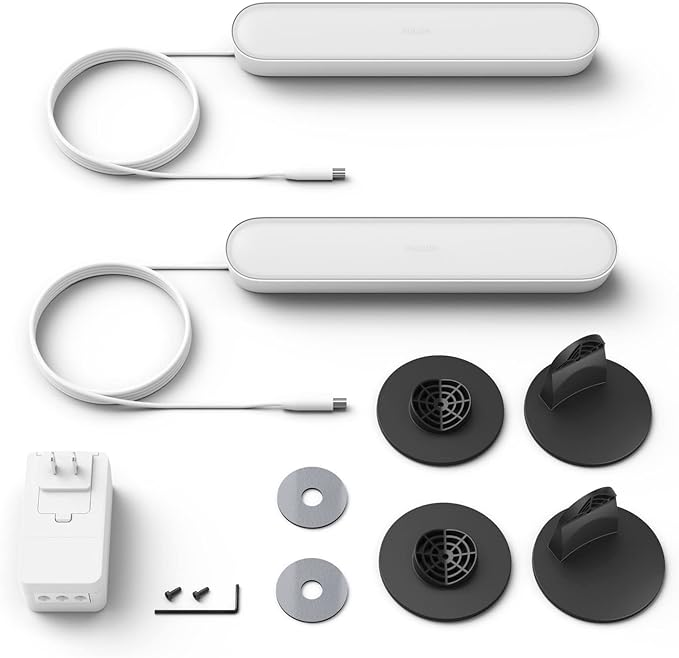 Philips Hue Smart Play Light Bar Base Kit, White - White & Color Ambiance LED Color-Changing Light - 2 Pack - Requires Bridge - Control with App - Works with Alexa, Google Assistant and Apple HomeKit