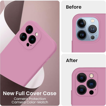 FireNova Designed for iPhone 13 Pro Max Case, Silicone [Camera Protection] Phone Case with [2 Screen Protectors], Soft Anti-Scratch Microfiber Lining Inside, 6.7 inch, Lilac Purple