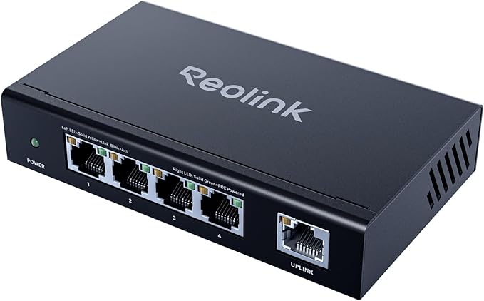 REOLINK 5MP 8CH PoE Security Camera System with 4 Cameras RLK8-520D4, 2TB HDD & 4+1 Port PoE Switch, Smart Detection, Night Vision, Plug & Play Surveillance Kit