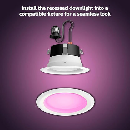Philips Hue Smart 4 Inch LED Downlights, Color-Changing Recessed Lighting, 6 Pack, 850 LM, Control with Hue App, Compatible with Alexa, Google Assistant, and Apple HomeKit