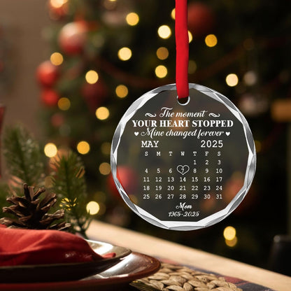 The Moment - Personalized Custom Holiday Decoration, Ideal for Loss of Loved Ones, Memorial Glass Ornament
