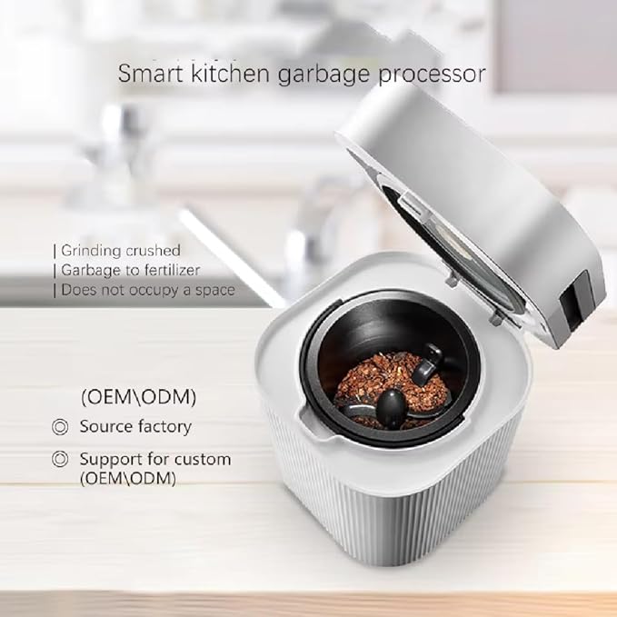Electric Composter for Kitchen, 2.5L Smart Countertop Composter, Indoor Odorless Real-time Temperature Control, Turn Food Waste and Scraps into Dry Compost Fertilizer