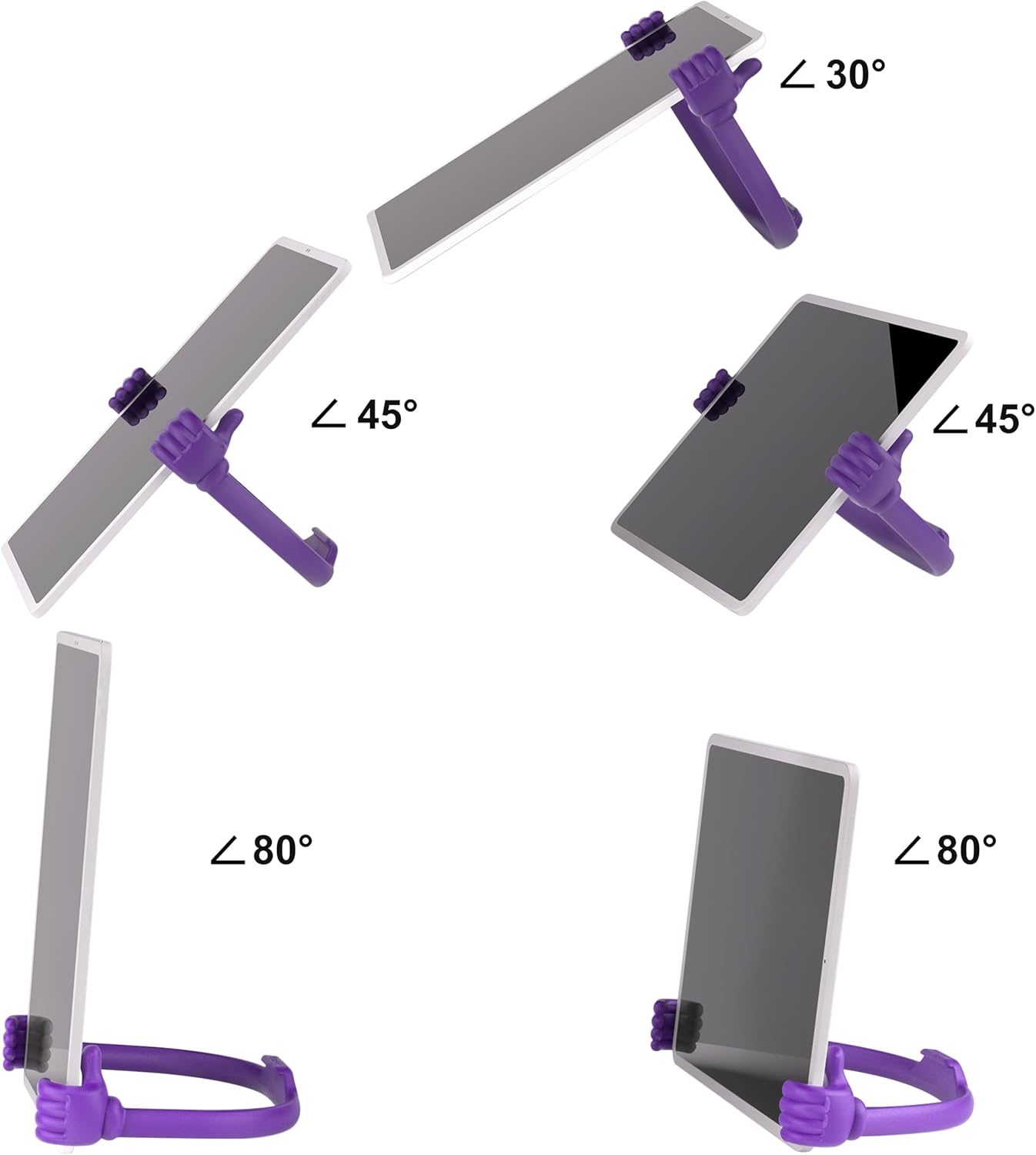 Honsky Thumbs Up Tablet Stand, Portable Monitor Stand Holder for Desktop, Universal Cute Purple