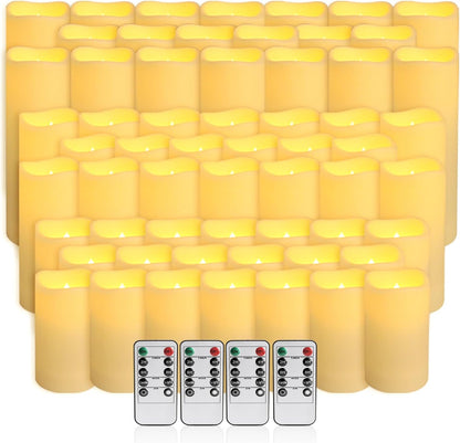60-Pack LED Flameless Candles with Remote Control - Perfect for Home, Parties, and Special Occasions - Create a Magical Ambiance Effortlessly(Three Sizes)