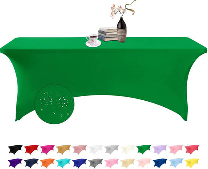 Spandex 8ft Waterproof Table Cover for Party,Wedding, Banquet, and Events(Emerald)