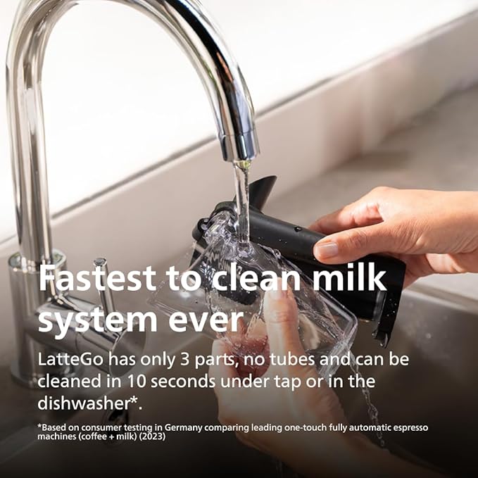 Philips 3200 Series Fully Automatic Espresso Machine, LatteGo Milk Frother, 5 Coffee Varieties, Intuitive Touch Display, 100% Ceramic Grinder, AquaClean Filter, My Coffee Choice, Black (EP3241/54)