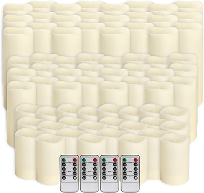 144-Pack LED Flameless Candles with Remote Control for Home and Special Occasions (Three Sizes)