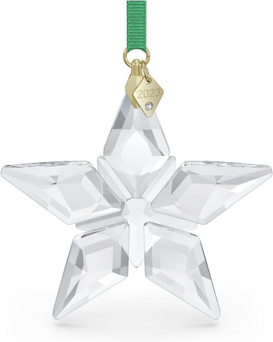 Swarovski Annual Edition 2023 Ornament, Clear Crystal Star with 97 Facets, Gold-Tone Finished Tag, Part of the Swarovski Annual Edition Collection