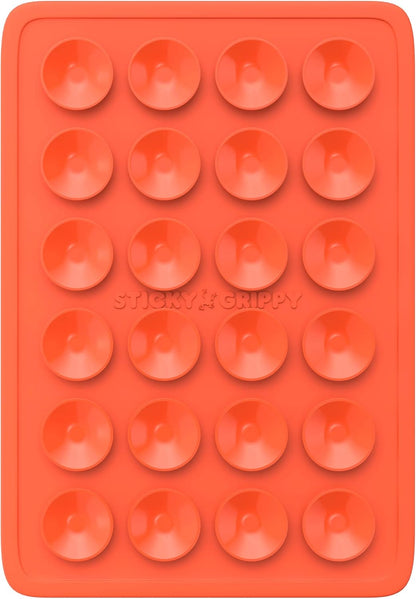 Suction Phone Case Mount, Sillicon Adhesive Phone Accessory for iPhone and Android, Hands-Free Fidget Toy Mirror Shower Phone Holder, Tiktok Videos and Selfies (Orange)