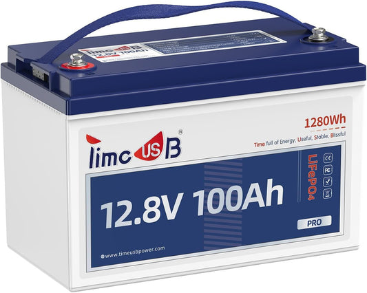 12V 100Ah Pro LiFePO4 Battery, 12 volt Lithium Battery with 100A BMS, Grade A Battery Cells, Up to 10 Years Lifespan, Perfect for RV, Trolling Motor, Off-grid Applications, Group 31
