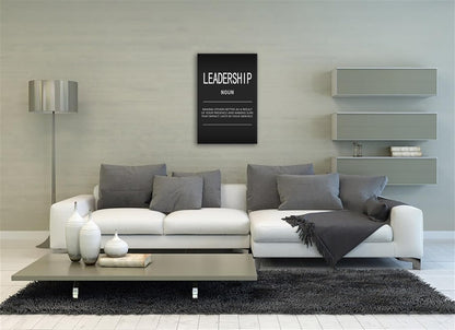 Motivational Canvas Wall Art Office Posters Prints Inspiring Quotes Leadership Noun Inspirational Pictures Artwork Decor for Living Room Home Wooden Framed Ready to Hang[24" W x 36" H]