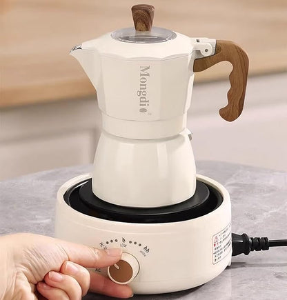 Tissting Electric Stove 500W 110V, Mini Electric Teapot Heater Stove Glass Tea Maker Hot Plates Burner Countertop Stoves for Ceramic Glass Kettle(White)