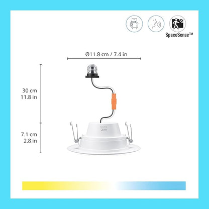 WiZ Connected Smart Wi-Fi LED Downlight & Recessed Spot Color & Tunable White Metal/Plastic/White Wi-Fi - Pack of 6