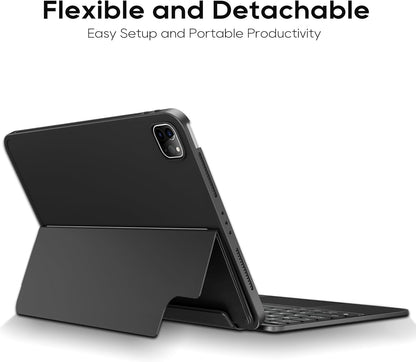 Detachable Keyboard Case for Apple 2025 iPad Air 13-inch (M3-M2) and iPad Pro 12.9-inch (6th-3rd Gen): Wireless Backlit Keyboard with Trackpad, Magnetic Protective Cover