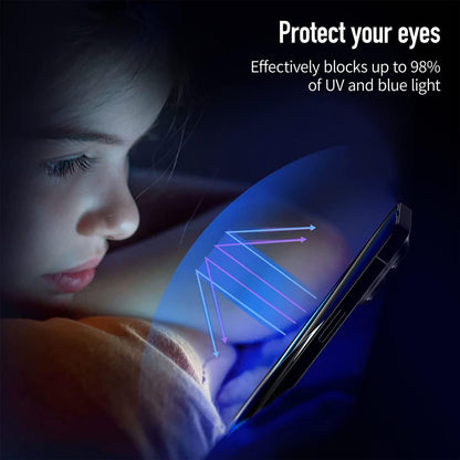MOCOLL 2PCS for iPhone 14 Screen Protector 6.1 inch Anti Blue Light HD Clear Full Screen Film Eye Protection Easy to Install 9H Hardness Anti-scratch Bubble-free Tempered Glass