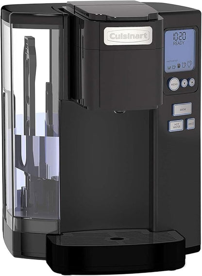 Cuisinart Coffee Maker, Single Serve 72-Ounce Reservoir Coffee Machine, Programmable Brewing & Hot Water Dispenser, Stainless Steel, Black