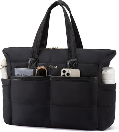 LOVEVOOK Tote Bag for Women,Light Puffer Tote Bag with Multi-pockets,Stylish Carry on Laptop Bags for Daily,Travel,Work,Gym | with Multi-pockets, Stylish, Carry on, for Daily, Travel, Work