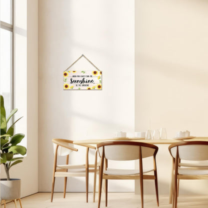 Be The Sunshine Wooden Hanging Sign Plaque, Sunflower Wall Decor Sign With Inspirational Quotes, Rustic Wood Sign Wall Art for Home Nursery Living Dining Room Farmhouse Garden Yard - A21