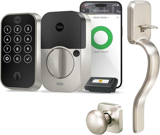 Yale Assure Lock 2 Touchscreen with Wi-Fi and Ridgefield Handle in Satin Nickel