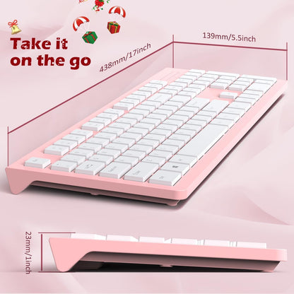 Computer Keyboard Wired, Plug Play USB Keyboard, Low Profile Chiclet Keys, Large Number Pad, Caps Indicators, Foldable Stands, Spill-Resistant, Anti-Wear Letters for PC Laptop (Pink, 1-Pack)