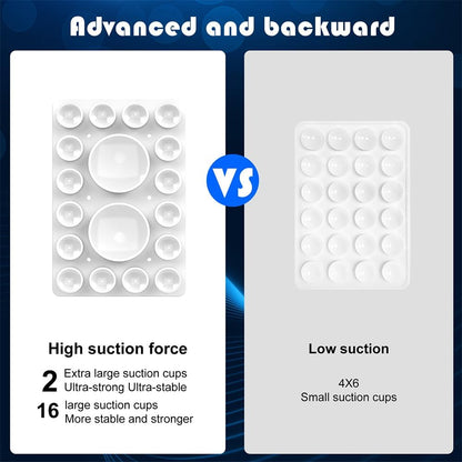 Silicone Suction Phone Holder Mount,Silicon Adhesive Phone Accessory for iPhone and Android, Hands-Free Mirror Shower Phone Holder,TikTok Videos and Selfies (White, Single Sided)