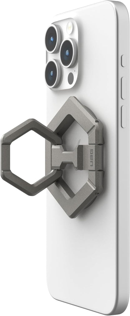 URBAN ARMOR GEAR UAG Magnetic Phone Ring Stand Compatible with MagSafe Magnet, Removable Metal Finger Ring Grip & 360 Rotation Adjustable Kickstand for iPhone 16/15, Galaxy S25, S24, Titanium