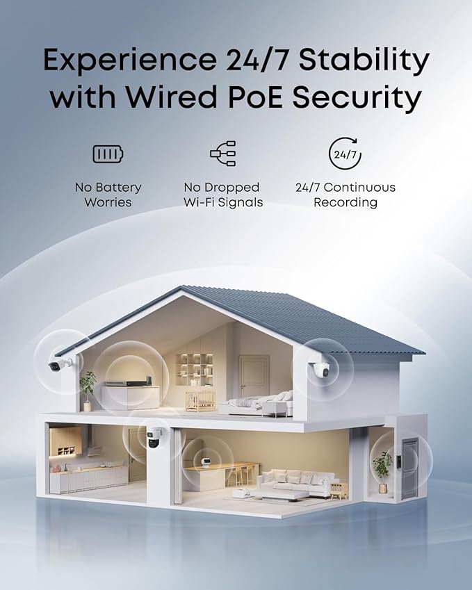 eufy PoE NVR Security Camera System S4, Power Over Ethernet, Wired, 24/7 Recording,Up to 16CH, 2TB HDD, 2 Bullet-PTZ Cams, 2 Turret Cams, 360° PTZ, AI Auto Framing & Tracking, Smart Video Search