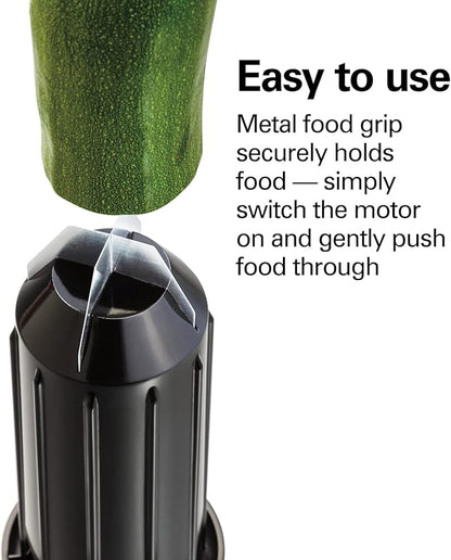 Hamilton Beach 3-in-1 Electric Vegetable Spiralizer for Veggie Noodles, Zoodle Maker & Slicer With 3 Cutting Cones for Spaghetti, Linguine, and Ribbons, 6-Cups, Black (70930)