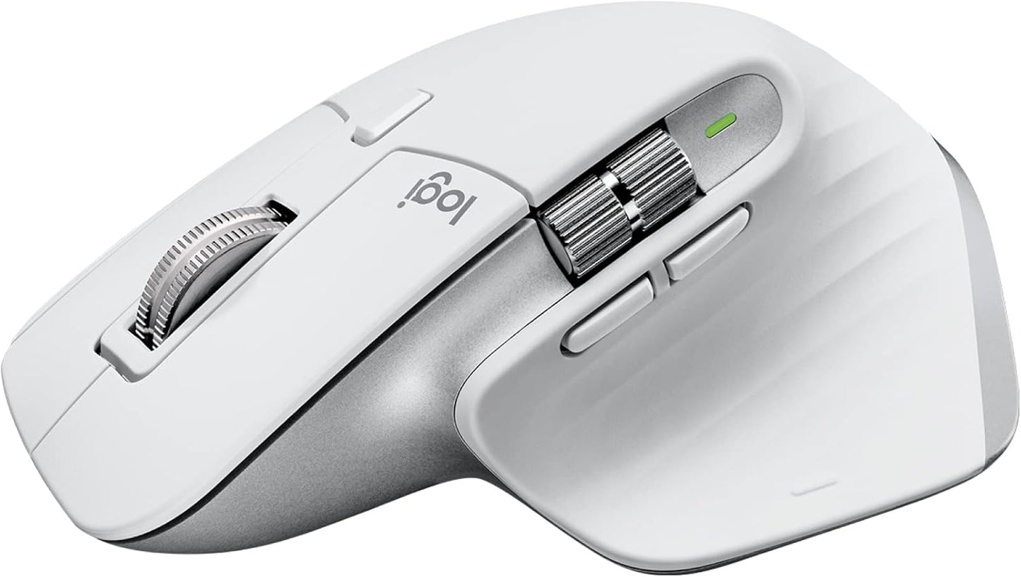 Logitech MX Master 3S Wireless Mouse Standard Edition with Logi Bolt USB Receiver, Ultra-fast Scrolling, Ergo, 8K DPI, Track on Glass, Quiet Clicks, USB-C, Bluetooth, Windows, Linux, Chrome- Pale Grey