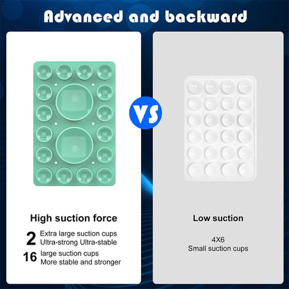 Silicone Suction Phone Holder Mount,Silicon Adhesive Phone Accessory for iPhone and Android, Hands-Free Mirror Shower Phone Holder,TikTok Videos and Selfies (Green, Single Sided)