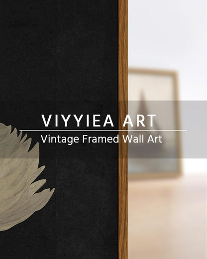 VIYYIEA Framed Canvas Wall Art Home Decor Swan Art Wall Decorations Prints Grace Swan Painting Pictures Rustic Bathroom Wall Decor Farmhouse Home Decor for Living Room Bedroom Office Decor 8x10in
