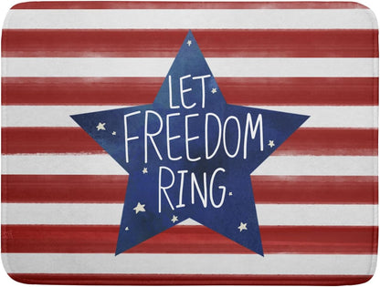 4th of July Dish Drying Mat for Kitchen Counter Patriotic Absorbent Reversible Microfiber Kitchen Countertop Protector Dishes Pad Large 18x24 inch