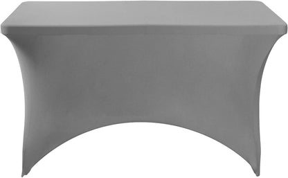 Spandex Table Cover for 4FT or 6ft or 8ft Table Universal Fitted Stretch Tablecloth for Party, Banquet, Wedding and Events-Gray