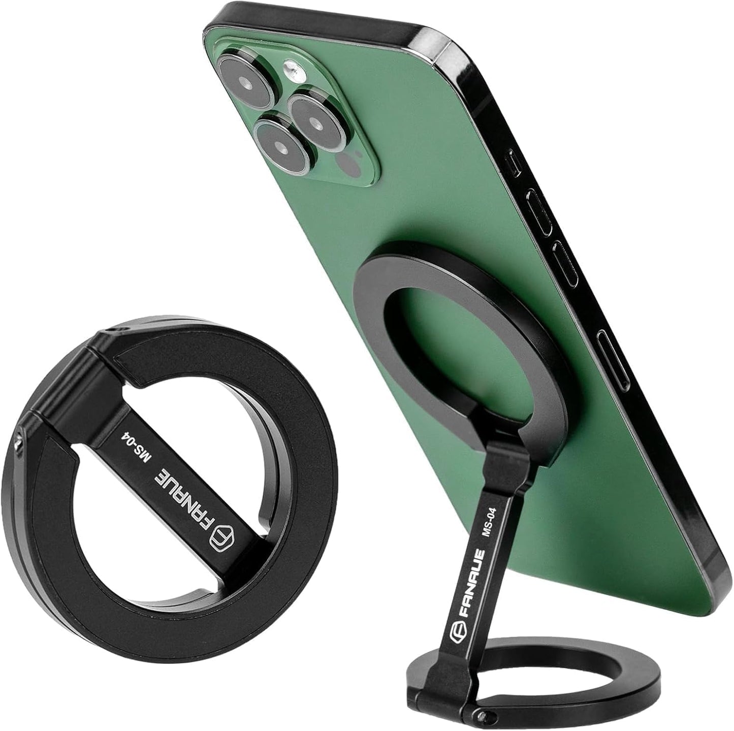 Magnetic Ring Phone Holder for iPhone 16,Double Ring Adjustable Cell Phone Stand,Magnetic Phone Holder 360° Rotation Portable Mount for iPhone 15 14 13 12 Pro Max,Mag/Safe Case,Gym,Golf Cart
