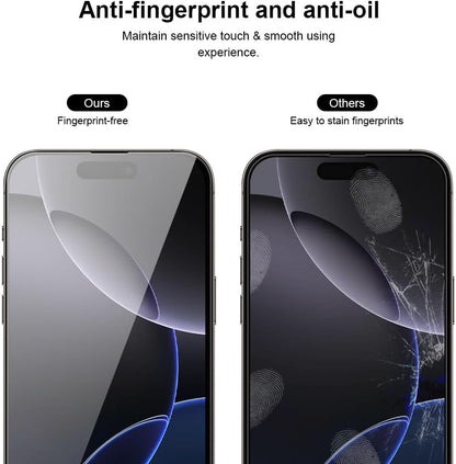 2 pack Full 9H+ Military Grade Glass Screen Protector for iPhone 16 Plus + 2 pack Camera Lens Protector with easy Installation Frame Case Friendly Shatterproof Tempered Glass 9H+ Hardness HD Clear Anti-Scratch Glass Full Edge Coverage (6.7) 16 Plus