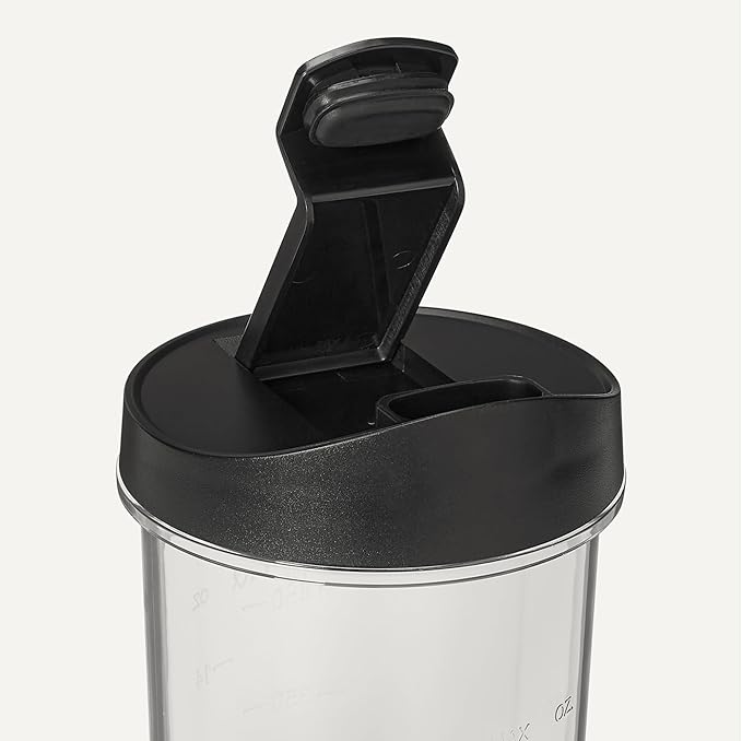 Amazon Basics Portable Blender for Smoothies and Shakes with 250W Power,15 Oz BPA Free Travel Cup and Lid, Black