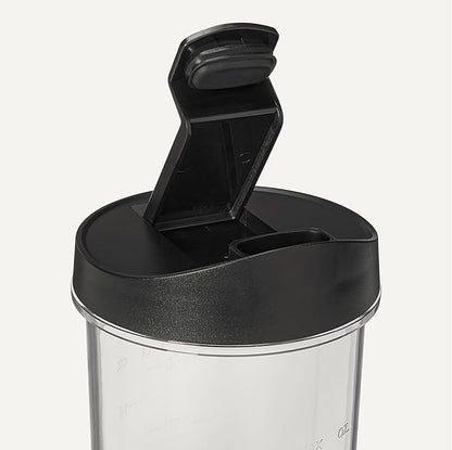 Amazon Basics Portable Blender for Smoothies and Shakes with 250W Power,15 Oz BPA Free Travel Cup and Lid, Black
