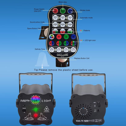 Party Lights DJ Disco Lights, Sound Activated with Remote Control for Dance Party Karaoke Living Room Pub
