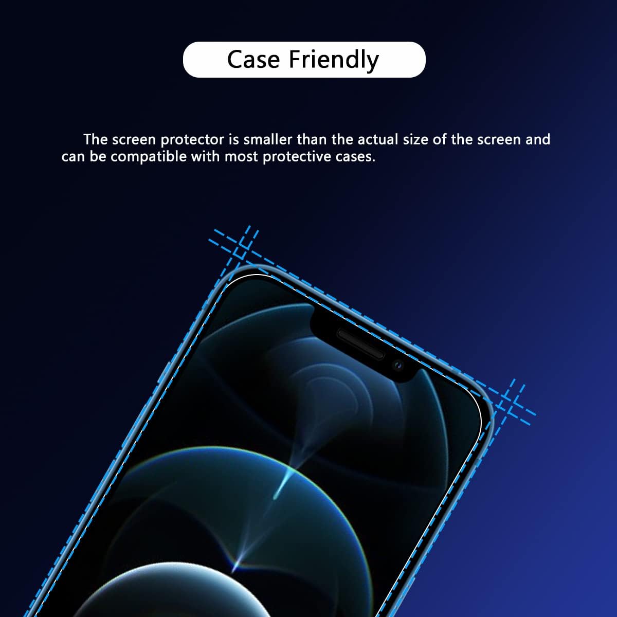 Blue Light Screen Protector for iPhone 12 Mini (5.4''), Eye Protection Tempered Glass Film, Scratch-Resistant, N0 Bubble, Case friendly，with Easy Installation Kit, 2 Pack