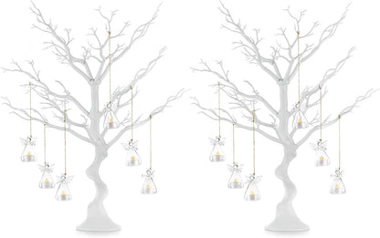 NUPTIO White Christmas Tree Branch: Artificial 30 inch Tall Halloween Manzanita Tree Centerpiece Wedding Centerpieces for Table - Decorative Ornament Display Tree for Decoration Weddings (2 Pc)