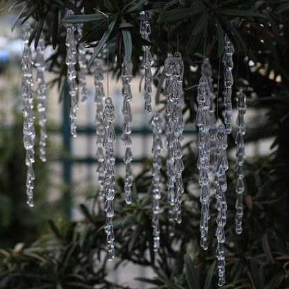 ToBeIT 6.1inch Chrismtas Tree icicles 25Pcs Acrylic Icicles Ornament Set for Chrismtas Decoration(25icicle-6.1inch)
